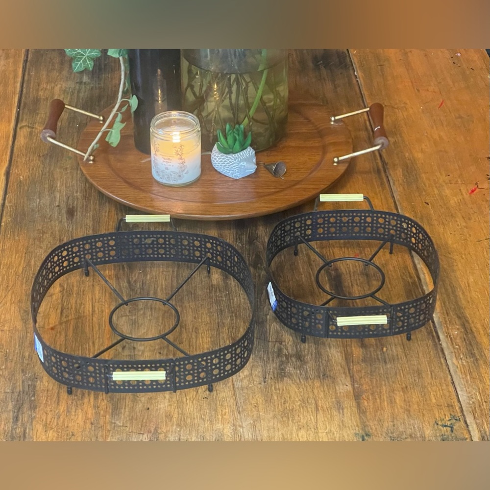 Gorgeous Vintage Black Metal Trivet - Set of 2